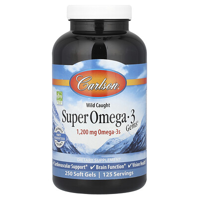 Product Image for Carlson, Wild Caught Super Omega-3 Gems , 250 Soft Gels