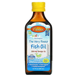Carlson Labs, 兒童，挪威，優質魚油，天然檸檬味，800 毫克，6.7 盎司（200 毫升）