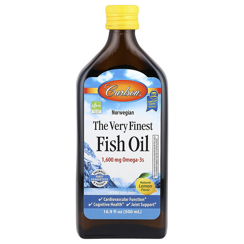 Carlson Norwegian, The Very Finest Fish Oil, Natural Lemon , 16.9 fl oz (500 ml)