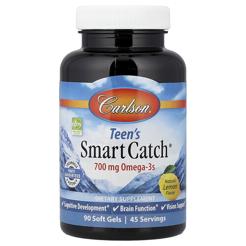Carlson, Teen's Smart Catch®, Natürliche Zitrone, 90 Weichkapseln
