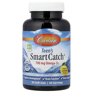 Carlson, Teen's Smart Catch®, Natural Lemon, 90 Soft Gels