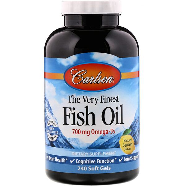 The Very Finest Fish Oil, Natural Lemon Flavor, 350 mg, 240 Soft Gels