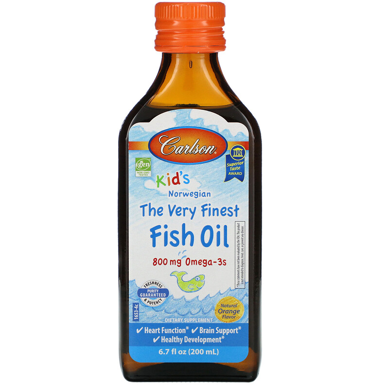 Carlson Labs, Kid's Norwegian, The Very Finest Fish Oil, Natural Orange