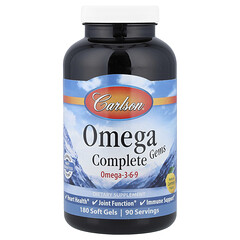 Omega Complete Gems, омега-3-6-9, натуральний лимон, 180 капсул
