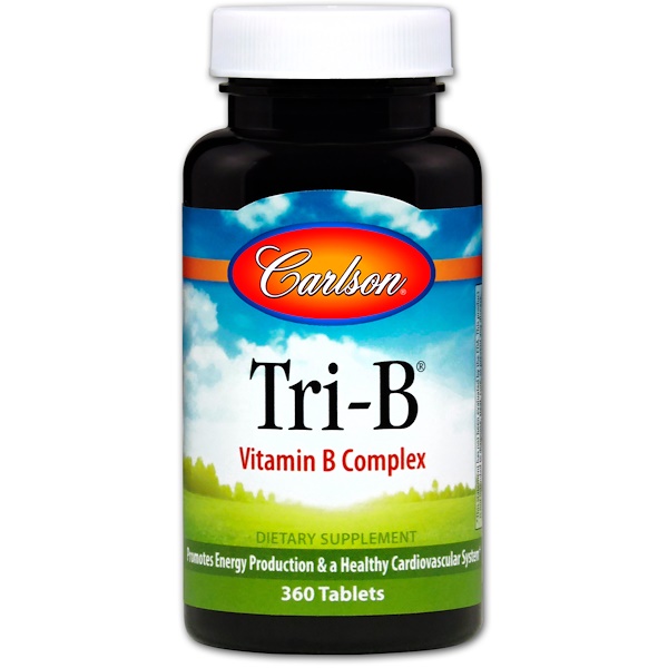Carlson Labs, Tri-B, комплекс витамина B, 360 таблеток