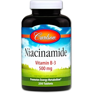 Отзывы о Карлсон Лэбс, Niacinamide, 500 mg, 250 Tablets