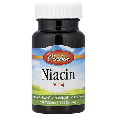 Product Image for Carlson, Niacin, 50 mg , 100 Tablets