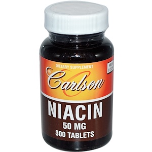 Carlson Labs, Ниацин, 50 мг, 300 таблеток