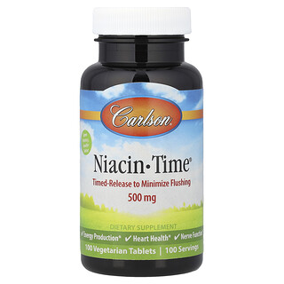 Carlson, Niacin-Time，500 毫克，100 片素食片