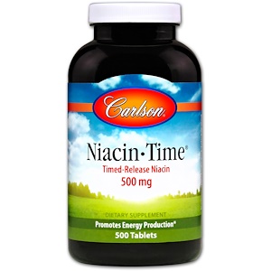 Отзывы о Карлсон Лэбс, Niacin-Time, 500 mg, 500 Tablets