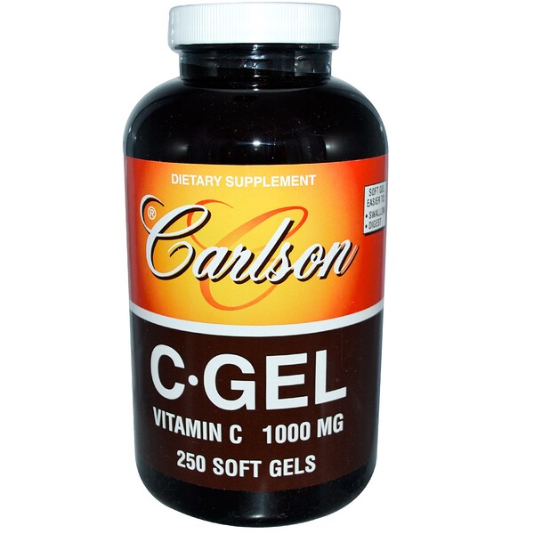 Carlson Labs, CGel, Vitamin C, 1,000 mg, 250 Soft Gels iHerb