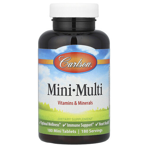 Carlson, Mini-Multi, Vitamine und Mineralien, Eisenfrei, 180 Tabletten