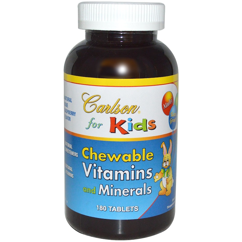 Carlson Labs, For Kids, Chewable Vitamins and Minerals, Natural Blue