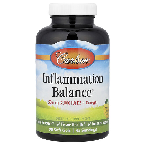 Carlson Inflammation Balance®, Natural Lemon, 90 Soft Gels
