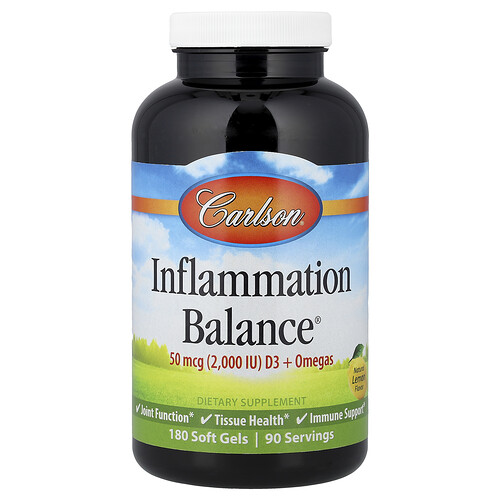 Carlson Inflammation Balance®, Natural Lemon, 180 Soft Gels