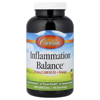 Carlson, Inflammation Balance, Limón natural, 180 cápsulas blandas