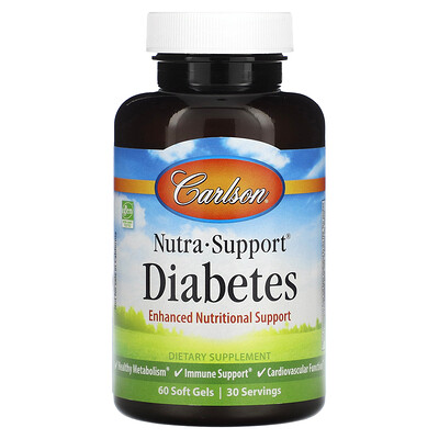 Carlson, Nutra-Support™, Diabetes, 60 cápsulas blandas