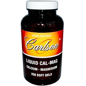 Carlson Labs, Жидкий кальций и магний, 250 мягких капсул