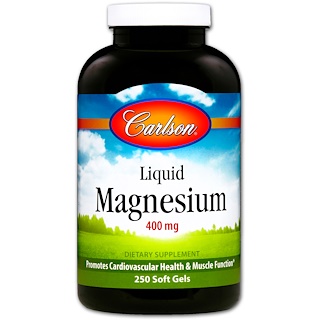 Carlson Labs, Жидкий магний, 400 мг, 250 гелевых капсул