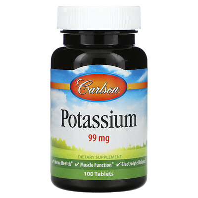 Carlson , Potassium, 99 Mg, 100 Tablets