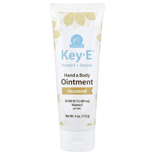 Carlson, Key-E® Hand & Body Ointment, Hand- und Körpersalbe, duftneutral, 113 g (4 oz.)