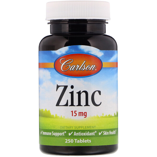 Zinc, 15 mg, 250 Tablets