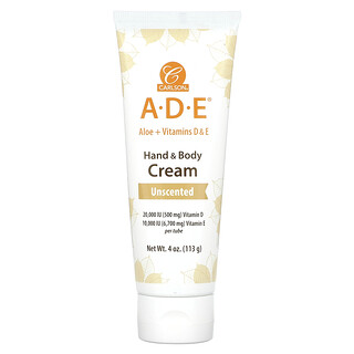 Carlson, A-D-E, Hand & Body Cream, Unscented, 4 oz (113 g)