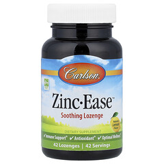 Zinc-Ease™, заспокійлива пастилка, натуральний лимон, 42 пастилки