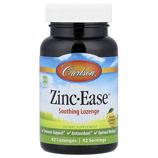 Carlson, Καταπραϋντική παστίλια Zinc-Ease™, φυσικό λεμόνι, 42 παστίλιες