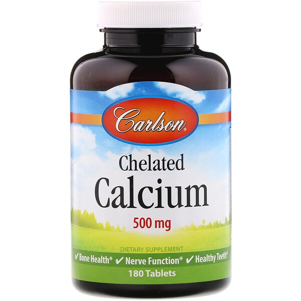 Carlson Labs, Calcio quelado, 250 mg, 180 tabletas