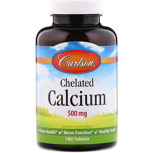 Отзывы о Карлсон Лэбс, Chelated Calcium, 500 mg, 180 Tablets