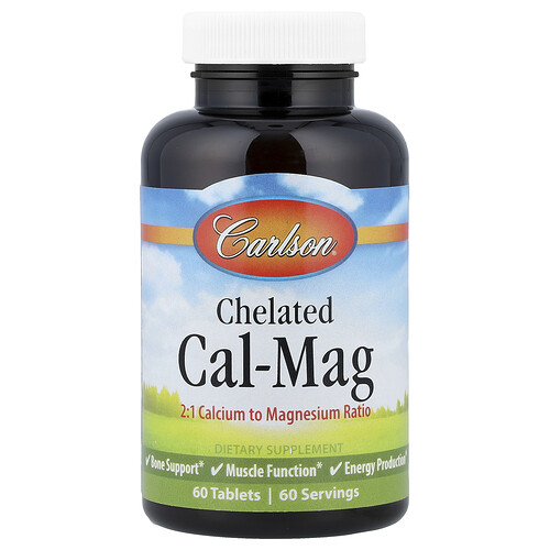 Carlson, Chelated Cal-Mag, 60 Tablets