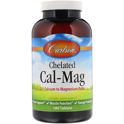 

Carlson Labs Chelated Cal-Mag, 180 таблеток