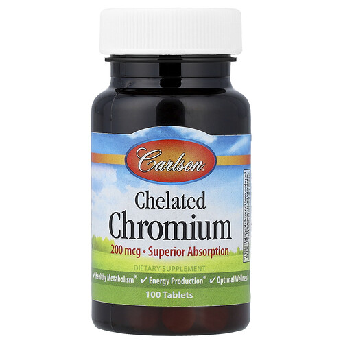Carlson Chelated Chromium, 100 Tablets