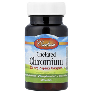 Carlson, Chelated Chromium, 100 Tablets