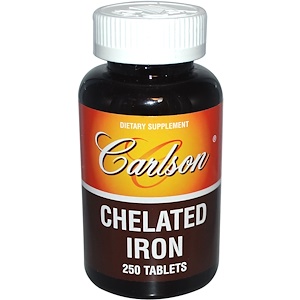 Carlson Labs, Хелатированное железо, 250 таблеток