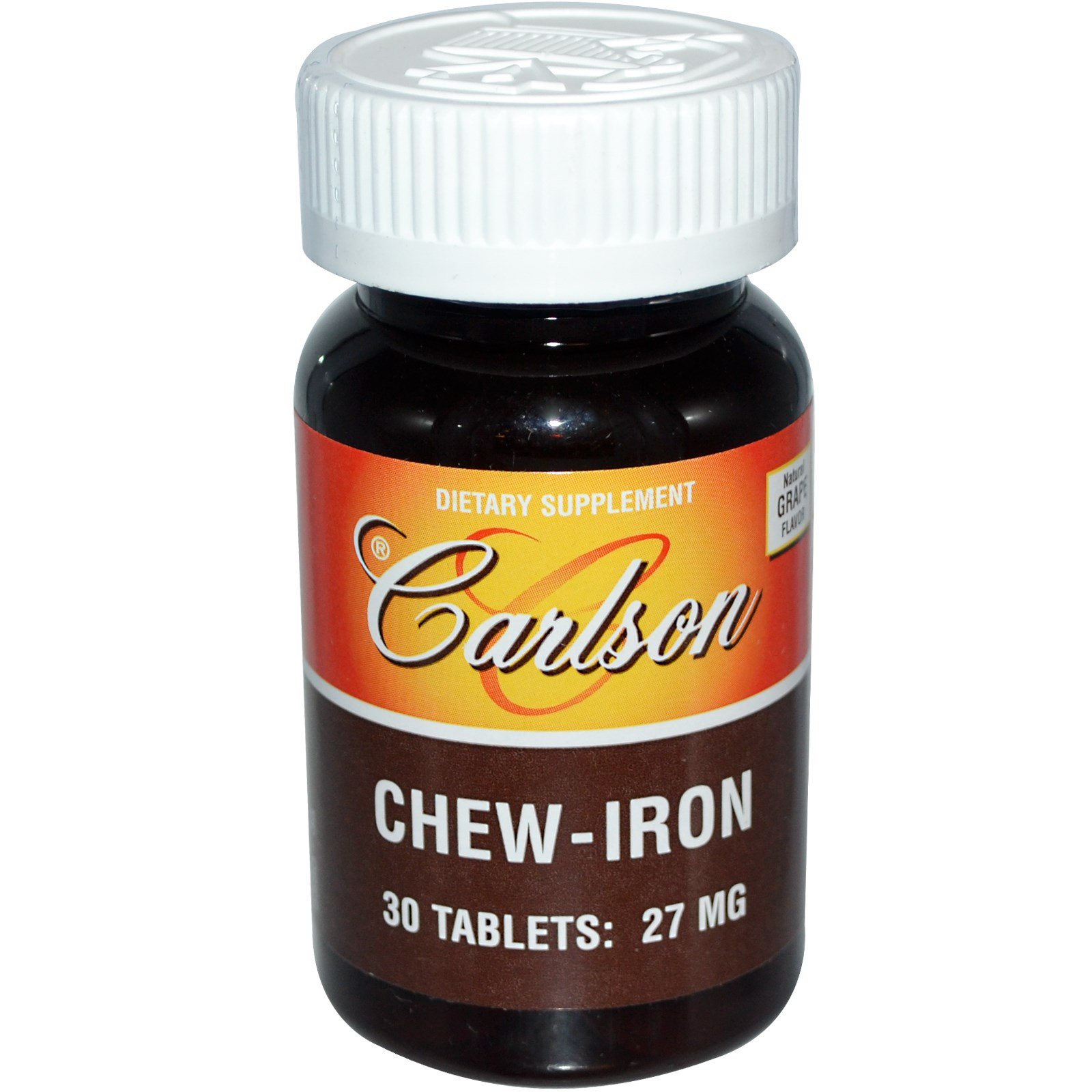 Carlson labs chelated chew-iron, 30 chewable tablets (088395055805)