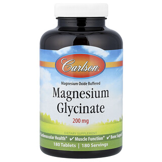 Carlson, Glicinato de magnesio 200 mg, 180 comprimidos