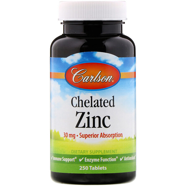 Carlson Labs‏, Chelated Zinc, 250 Tablets