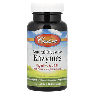 Carlson, Natural Digestive Enzymes, 100 Tablets