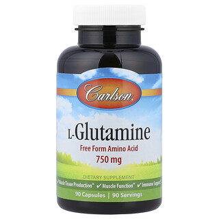 Carlson, L-glutamina, 750 mg, 90 cápsulas