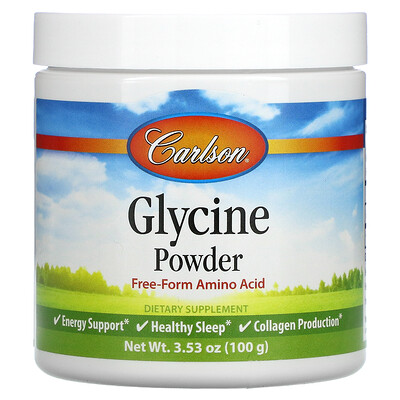 

Carlson Glycine Powder Free Form Amino Acid 3.53 oz (100 g)