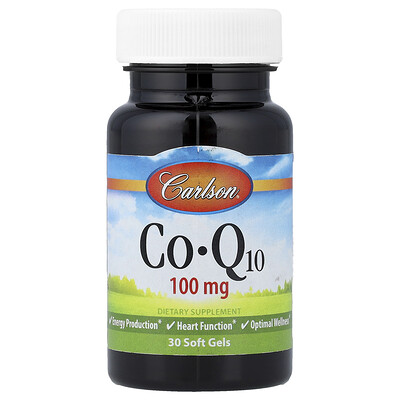 Carlson, CoQ10, 100 mg, 30 cápsulas blandas