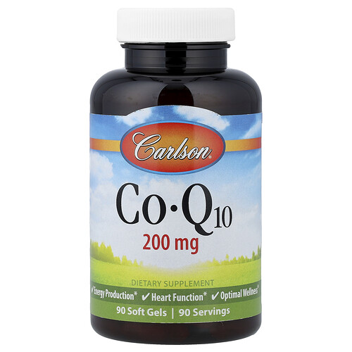 Carlson CoQ10, 200 mg, 90 Soft Gels