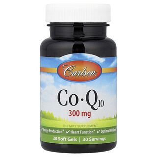 Carlson, Koenzým Q10, 300 mg, 30 mäkkých gélových kapsúl
