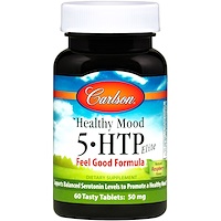 Healthy Mood, 5-HTP Elite, природный аромат малины, 50 мг, 60 вкусных таблеток - изображение