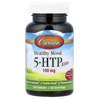 Carlson, Healthy Mood, 5-HTP Elite, Framboise naturelle, 100 mg, 120 comprimés (50 mg par comprimé)