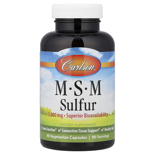 Carlson MSM Sulfur, 90 Vegetarian Capsules