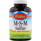 Отзывы о Carlson Labs, MSM Sulfur, 1 000 мг, 180 вегетарианских капсул