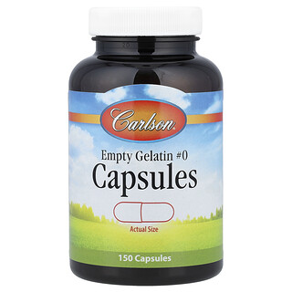Carlson, Empty Gelatin Capsules #0, 150 Capsules
